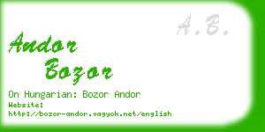 andor bozor business card